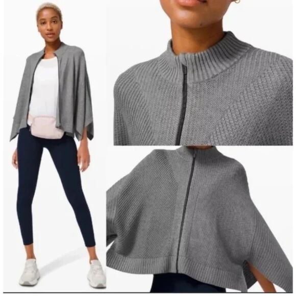 Lululemon Softer Still Oversized Wrap - Heathered Asphalt Gray M/L - Picture 3 of 10